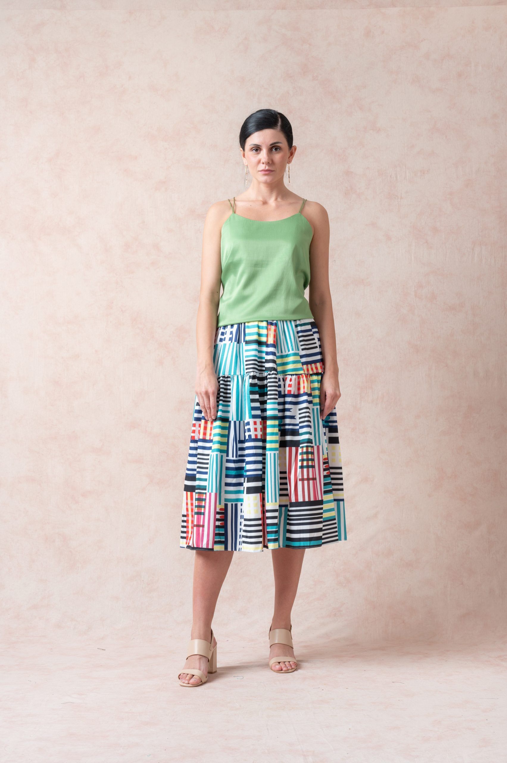 Multi-Color Stripe Maxi Skirt - Image 2