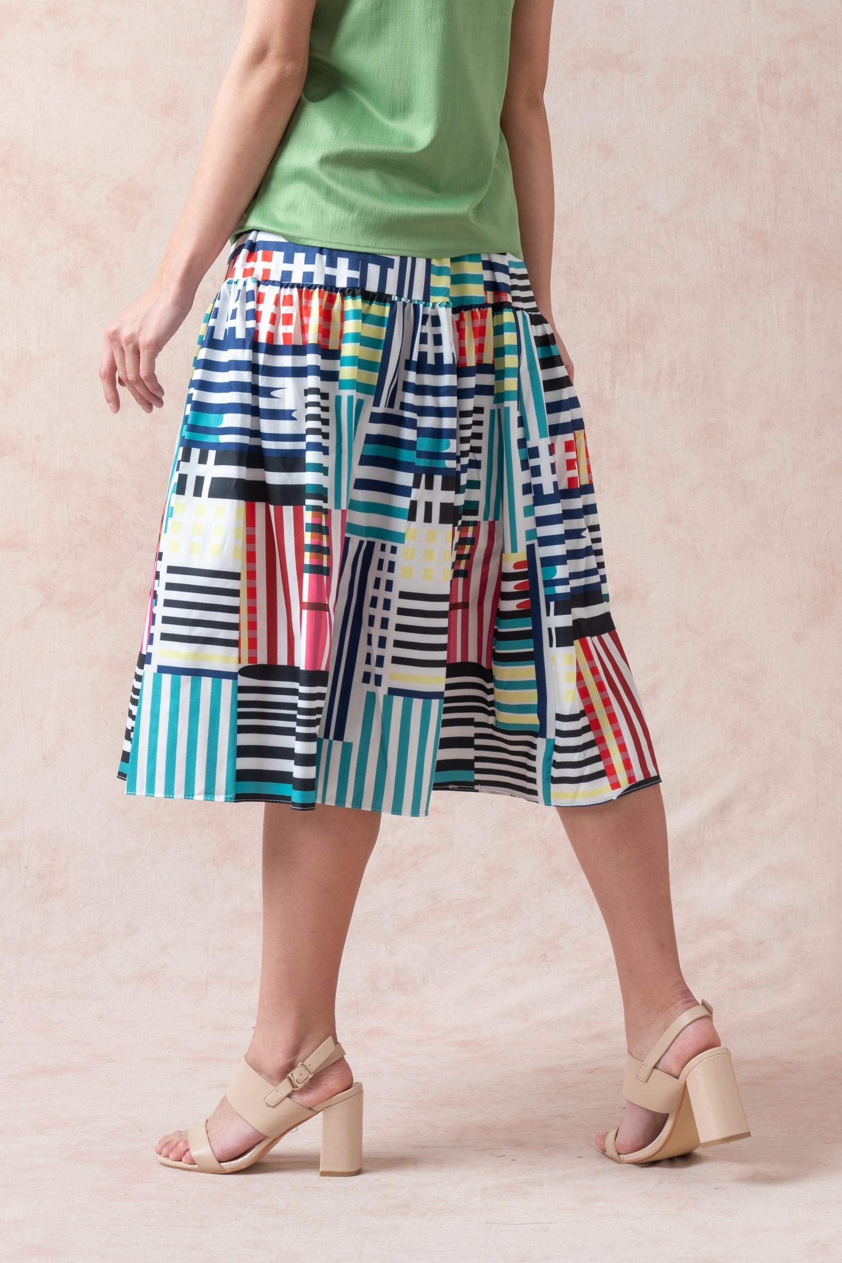 Multi-Color Stripe Maxi Skirt