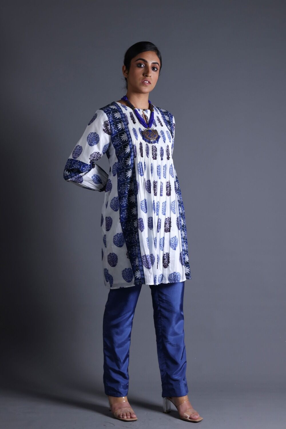 Pleated Kurti With Pant - Image 2