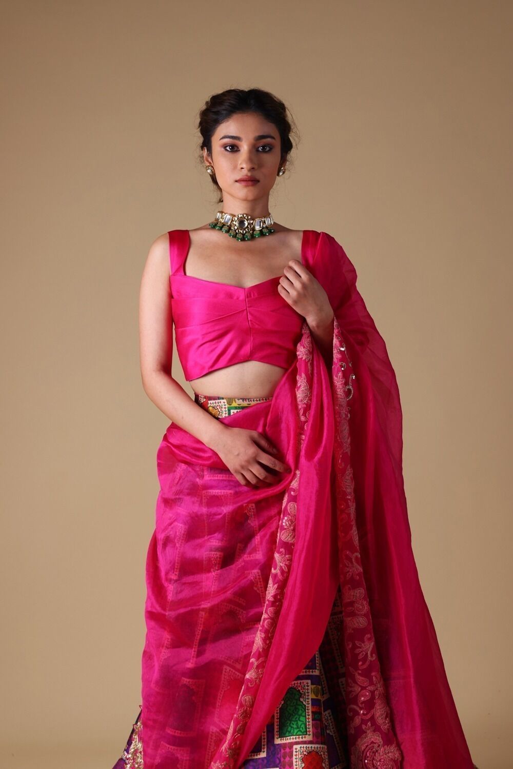 Mitali Nag Hand-Embroidered Zardosi Work Dupatta With Lehenga And Blouse - Image 3