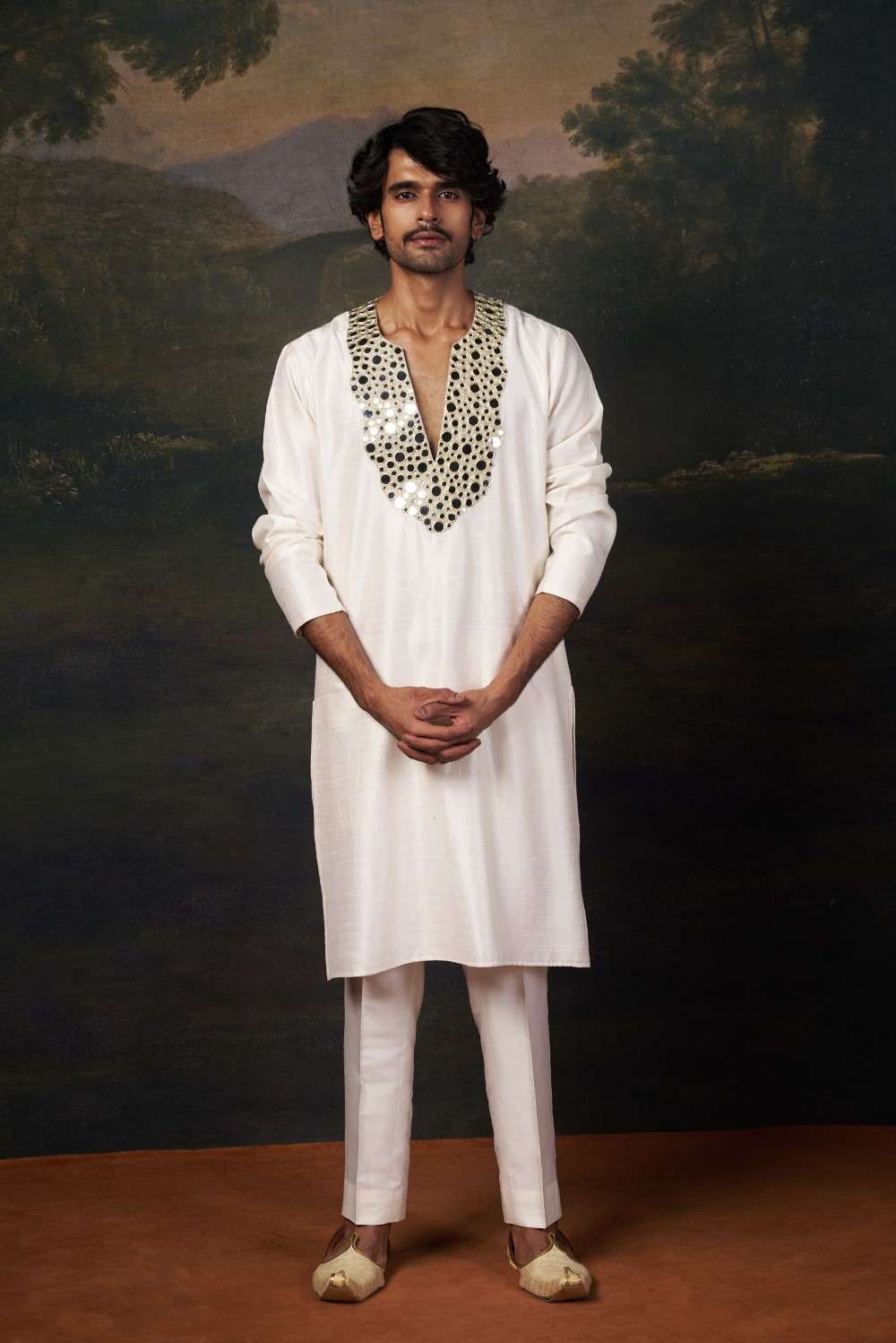 Mirror Work Kurta with Matching Pyjama - Image 3