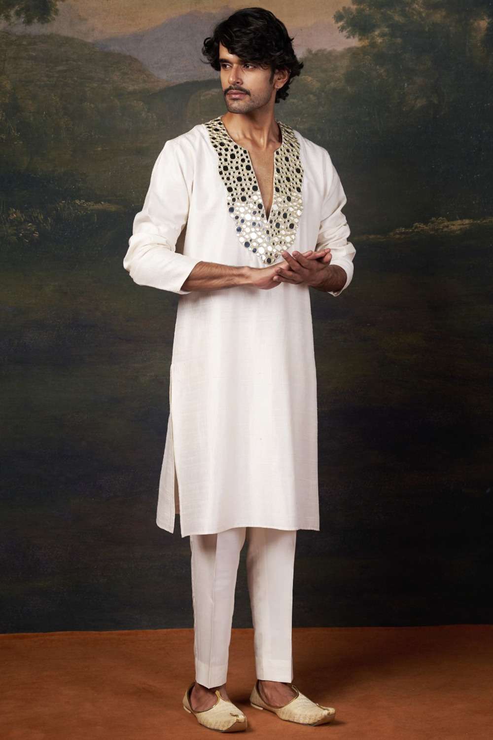 Mirror Work Kurta with Matching Pyjama - Image 2