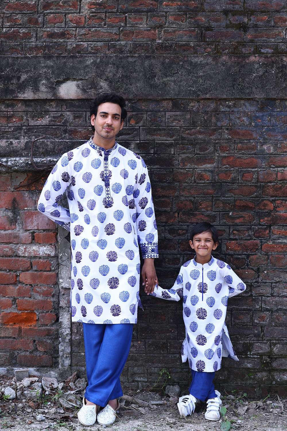Neeli Buti Leather Work Twinning Set for Father + Son