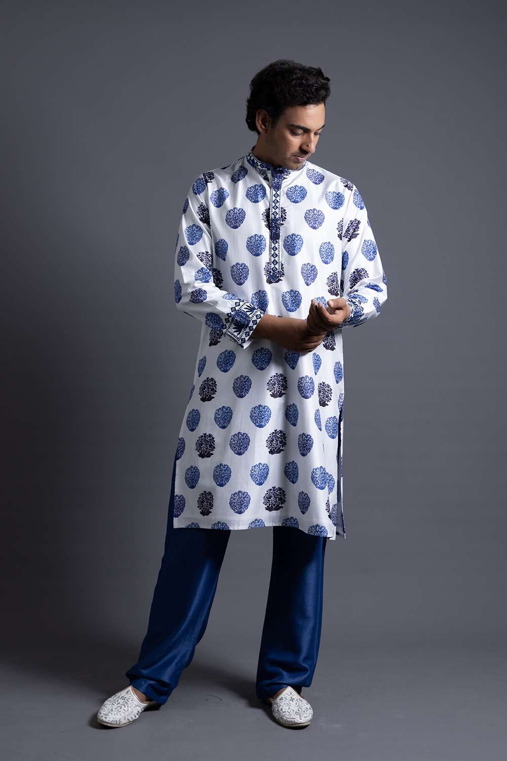 Neeli Buti Leather Work Twinning Set for Father + Son - Image 8